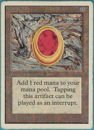 Mox Ruby Unlimited Heavily Pld Artifact Rare Magic Mtg Card (id 59223) Abugames