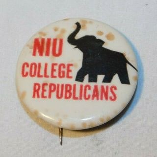 Rare Old Northern Illinois University Niu College Republicans Political Pin