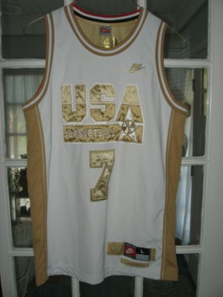Rare Nike 1992 Usa Olympic Gold Dream Team Larry Bird Basketball Jersey Large