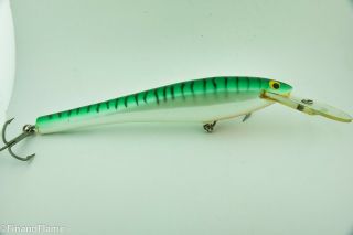 Vintage Bagley Db8 Minnow Antique Fishing Lure In Green Tiger Et28