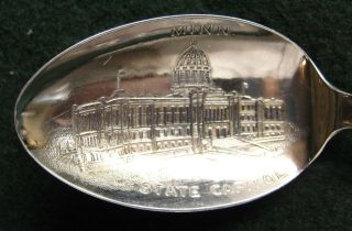 Sterling Souvenir Spoon Minneapolis State Capitol - Great Handle