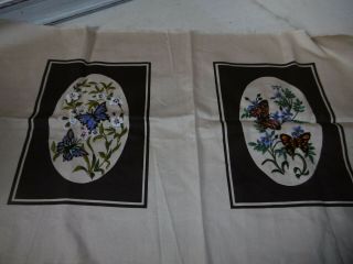 Vintage Embroidered Picture Butterflies X 2 Unframed