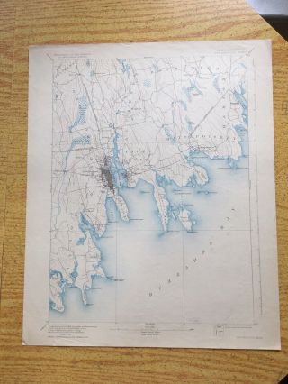 1930 U.  S.  Geological Survey Map Ma Coast Guard Buzzards Bay Bedford 20”x15”