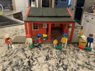 Playmobil Vintage Rare 4301 Riverdale Train Station.  Only Missing One Black Tie