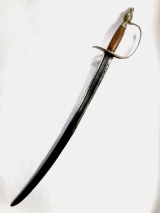 Rare American Revolutionary War Brass Hilt Officers Naval Sword 1770 - 1781.
