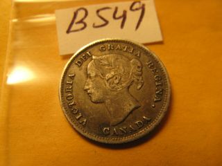 1899 Canada Rare Five Cent Coin Id B549.