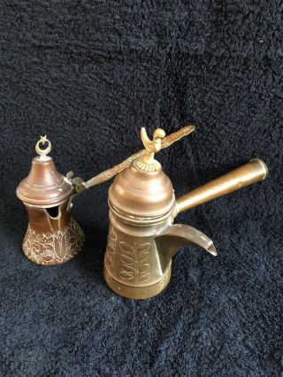 2 X Vintage Copper / Brass Pouring Pots