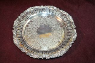 Weidich Bros.  Silver Plate On Copper Dish/plate - Scroll Rim & Scroll - B.  M.  M.  T.  S