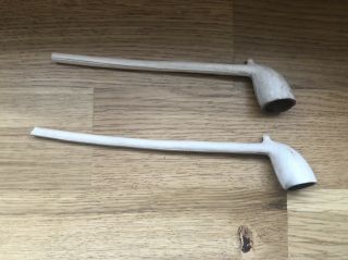 2 X Antique 18/19th Century Clay Pipes