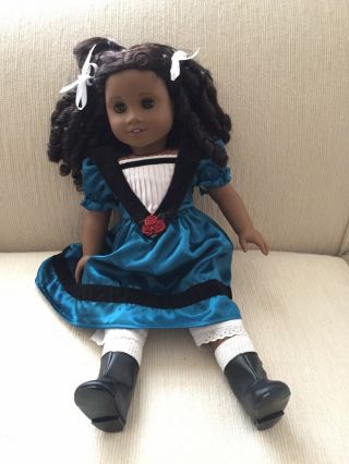 Rare American Girl Doll Cecile Rey.  Retired.  Dark Skin.  Meet Outfit.