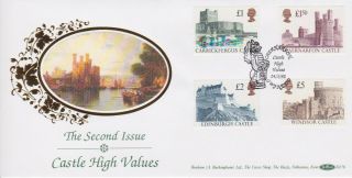 Gb Stamps Rare First Day Cover 1992 High Value Castles Caernarfon Benham Silk