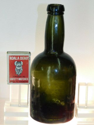 Collectables Bottles,  Dumpy Squat Olive Green Rare Small Old Bottle 1850 