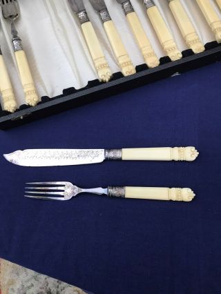 Cased Set of Plated Fish Eaters,  Circa 1930s/40s,  Art Deco 3