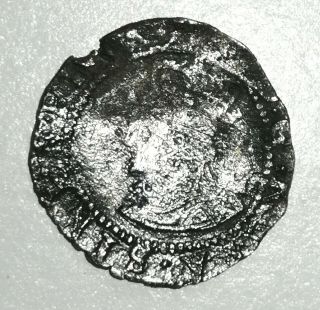 Rare 1560 - 1561 Britain Eiizabeth I Silver Hammered Penny 1d -