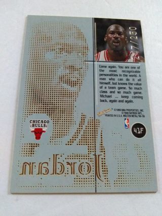 Rare Michael Jordan 1998 - 99 SkyBox Molten Metal Fusion 41 247/250 3