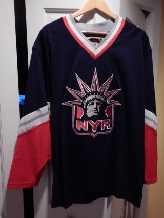 Vintage Koho Ny York Rangers Lady Liberty 3rd Nhl Hockey Jersey L Blue Rare