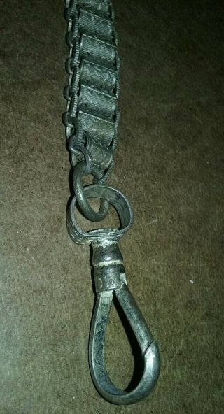 Antique 1800 ' s Masonic Knights Templar Sword Belt Hanger & Chain / 9 1/2 
