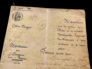 1863 Napoleon Related Old Handwritten Document