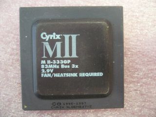 Vintage Cyrix Mii - 333gp 83mhz Bus 3x 2.  9v Processor Rare For Collector