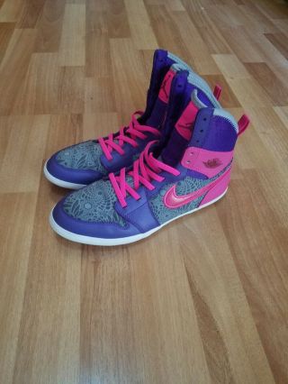 Rare Air Jordan Wrestling Shoes Youth Size 5.  5y Pink Purple Gray