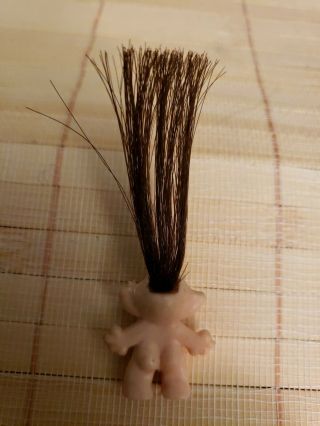Vintage 60 ' s Troll Doll Mini Figure 1” VERY RARE UNMARKED BLK (HUMAN LIKE) HAIR 2