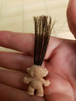 Vintage 60 ' s Troll Doll Mini Figure 1” VERY RARE UNMARKED BLK (HUMAN LIKE) HAIR 3