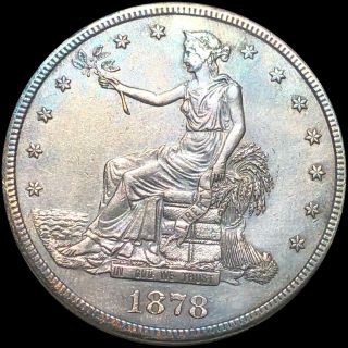 1878 - Cc Trade Silver Dollar Close Uncirculated Rare Carson City Collectible Bu