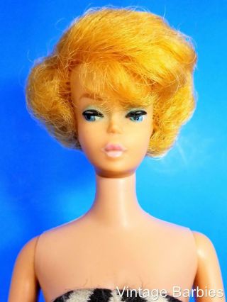 Rare White Ginger Bubble Cut Barbie Doll 850 W/eye Shadow - Vintage 1960 