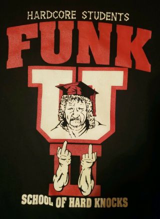 Rare Vtg 90s Terry Funk T Shirt Sz Large Wwe Wcw Ecw Japan Wwf Funk U Mick Foley