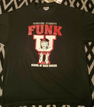 Rare Vtg 90s TERRY FUNK t shirt sz large WWE WCW ECW Japan Wwf Funk U Mick Foley 2