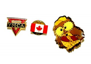 Rare Set Pin Badges Ymca Canada Flag And Owl Badge Fabulous Collectors Badges