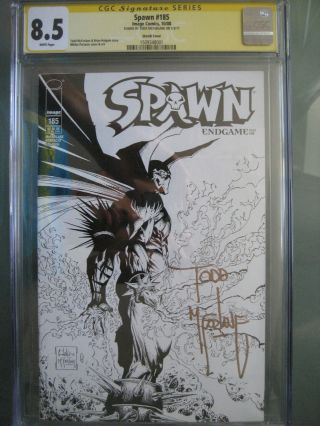 Spawn 185 B&w Sketch Cover Variant Cgc Ss Signed Todd Mcfarlane Very Rare
