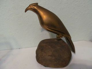 Vintage 1960’s “rare” Sarreid Brass Falcon On Rock Spain? - Heavy Piece.
