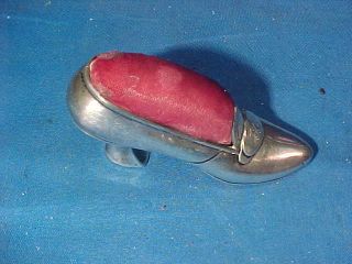 Early 20thc Gorham Sterling Silver Figural Womans Shoe Sewing Pincushion