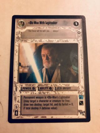 Star Wars Ccg Premiere Limited Bb Obi - Wan With Lightsaber Sp 1995