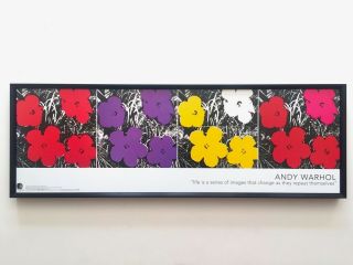 Andy Warhol Foundation Rare Vtg Framed Pop Art Poster Print " Flowers " 1964 /1967