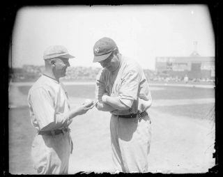 Rare 1920 Babe Ruth With " Black " Sox Player Glass Plate Negative 4 " X5 "