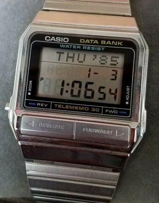Rare Casio Vintage Digital Watch 871 Db - 310 80s Retro Databank Telememo 30