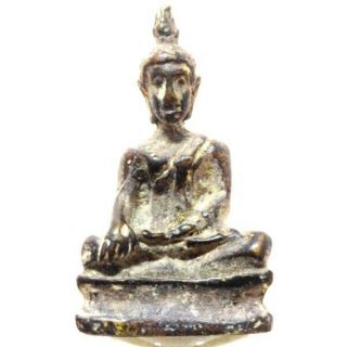 Antique Thai Buddha Amulet Old Statue Pendant Ayutthaya Buddhist Art Gorgeous