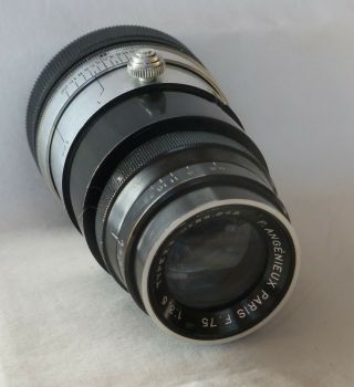 P Angenieux Paris 75mm f 3.  5 lens w/ Leica screw mt Type Z3 very rare 3