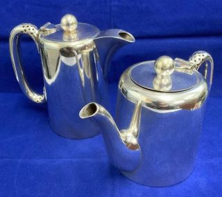 Vintage 2 Piece Walker & Hall Silver Plate Small Teapot & Hot Water Pot