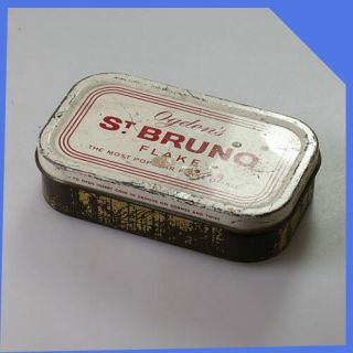 Vintage Old Rare Antique England Ogdens St Bruno Flake Tobacco Advertising Tin