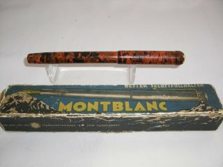 Extreme Rare Montblanc Simplo 2b Red Mottled Hard Rubber Compressor Fountain Pen