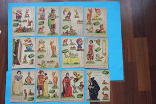 Rare Vintage Early Disney Snow White Set 12 Cards Promotion Palmolive Soap 1938
