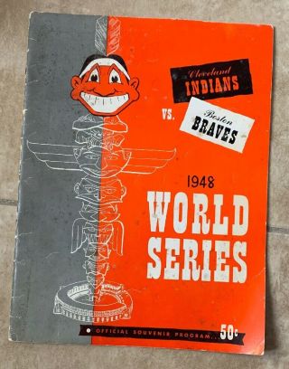 Cleveland Indians Vs Boston Braves 1948 World Series Rare Vtg Program