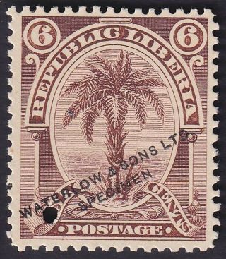 Liberia 6c Rare Waterlow & Sons Specimen Overprint Archival Proof - K1155