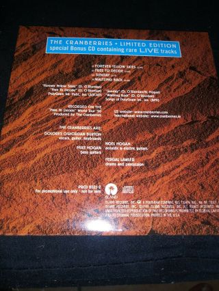The Cranberries Limited Edition Rare Live Tracks Cd