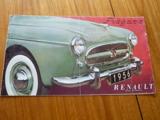 Very Rare 1956 Renault Fregate Saloon & Estate Uk Market Brochure