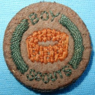 Antique 1928 - 1929 Boy Scouts Basket Maker Proficiency Felt Badge Scouting Scarce