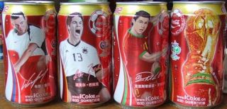 Rare China 2006 Coca Coke Cola World Cup Can Of 4